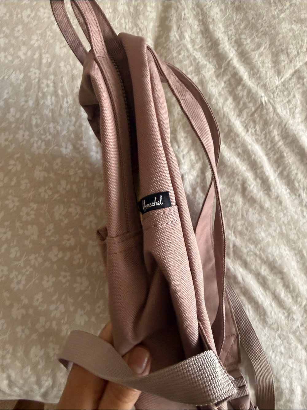 Herschel Pink Mini Backpack with Gold Hardware - Picture 3 of 5